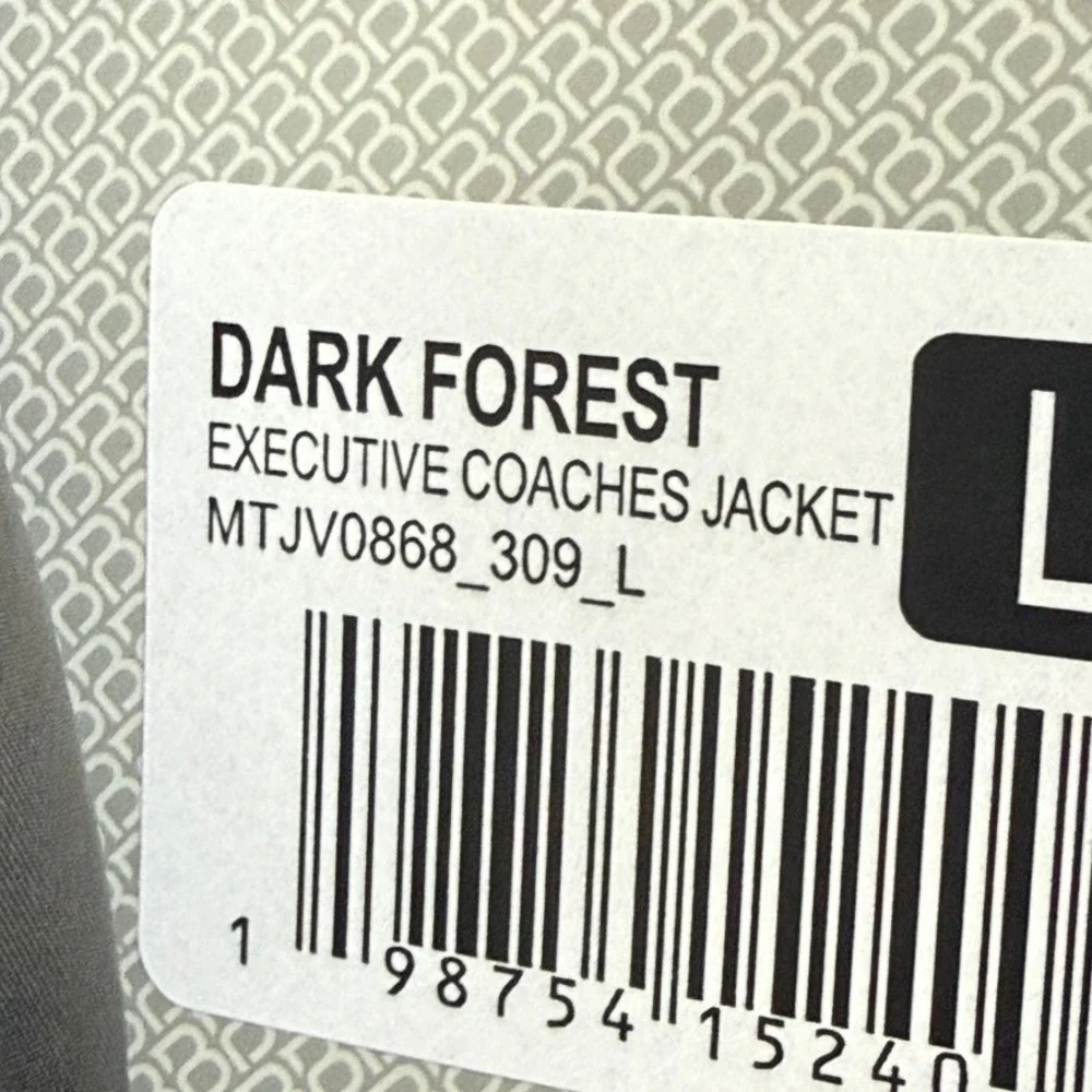 BYLT Basics Mens Executive Coaches Jacket Dark Forest Green Large Casual NWOT